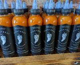 Picture of Heartbeat Hot Sauce Red Habanero sauce on the shelf at the Chilli Ranch.